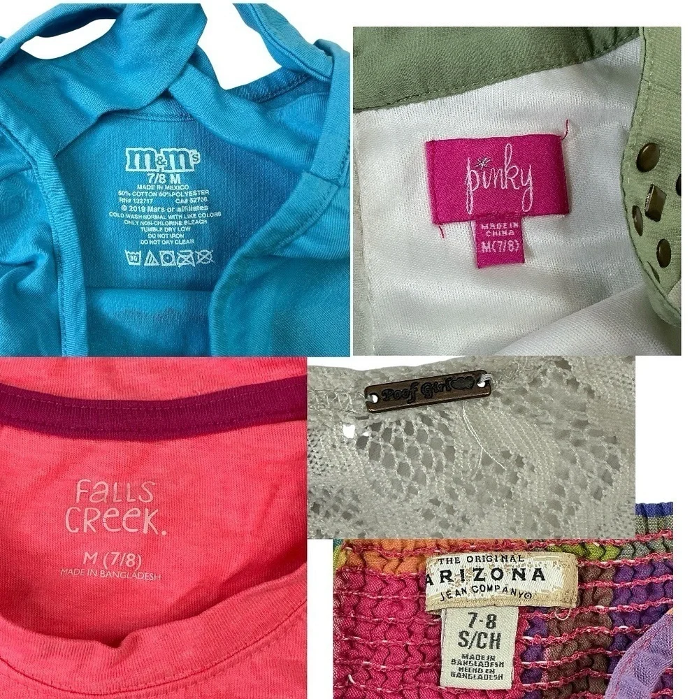 Girls Shirts Bundle Lot Multicolor Set of‎ 5 Summer Spring Tops Size Medium